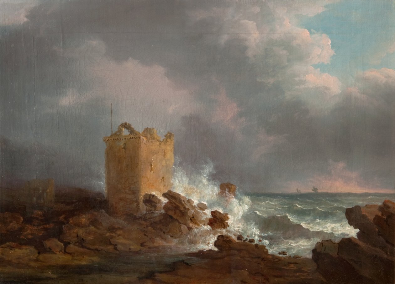 Broughty Castle Under a Storm, ca. 1810 (olje på lerret) av Alexander Nasmyth