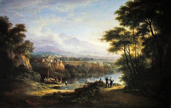 Klassisk landskap (olje på lerret) av Alexander Nasmyth