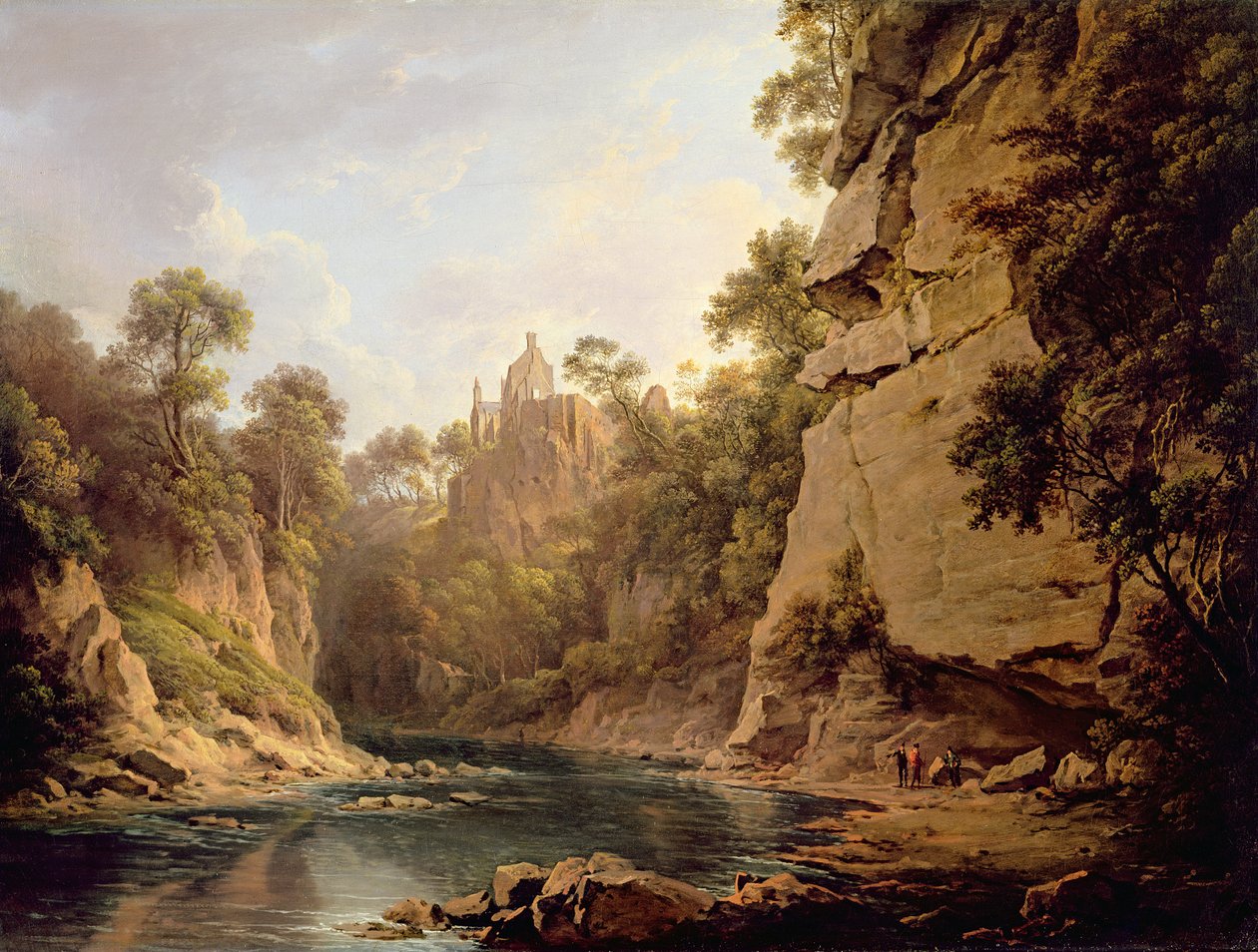 Hawthornden Castle, nær Edinburgh, ca. 1820-22 av Alexander Nasmyth