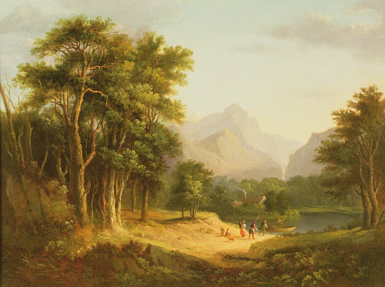 Høylandslandskap med figurer av Alexander Nasmyth