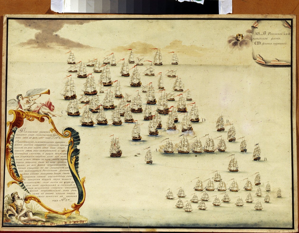 Sjøslaget ved Kerch-stredet (Ukraina) 19. juli 1790 (Sjøslaget ved Kerch-stredet 19. juli av Alexander Nikolaevich Depaldo
