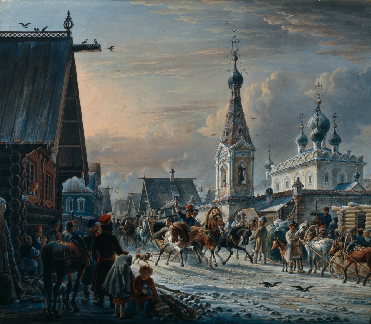 Gate med postbusser, 1829 av Alexander Osipovich Orlowski