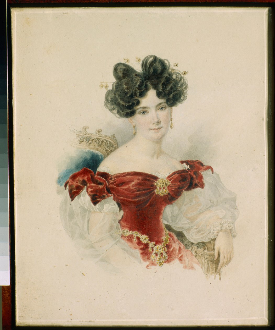 Portrett av prinsesse Natalia Viktorovna Kotchoubei (1800-1854) - Akvarell på papir av Alexander Briullov (Alexander Briullov) (1798-1877) av Alexander Pavlovich Briullov