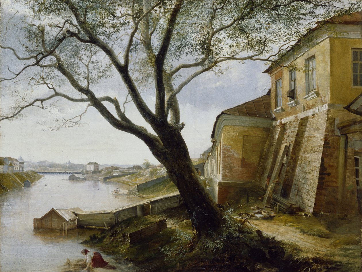 Over Yauza-elven i Moskva, 1860 av Alexander Pavlovich Popov