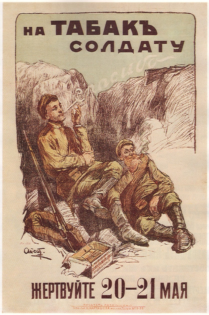 Doner 20.-21. mai for å gi soldater tobakk, 1914 av Alexander Petrovich Apsit