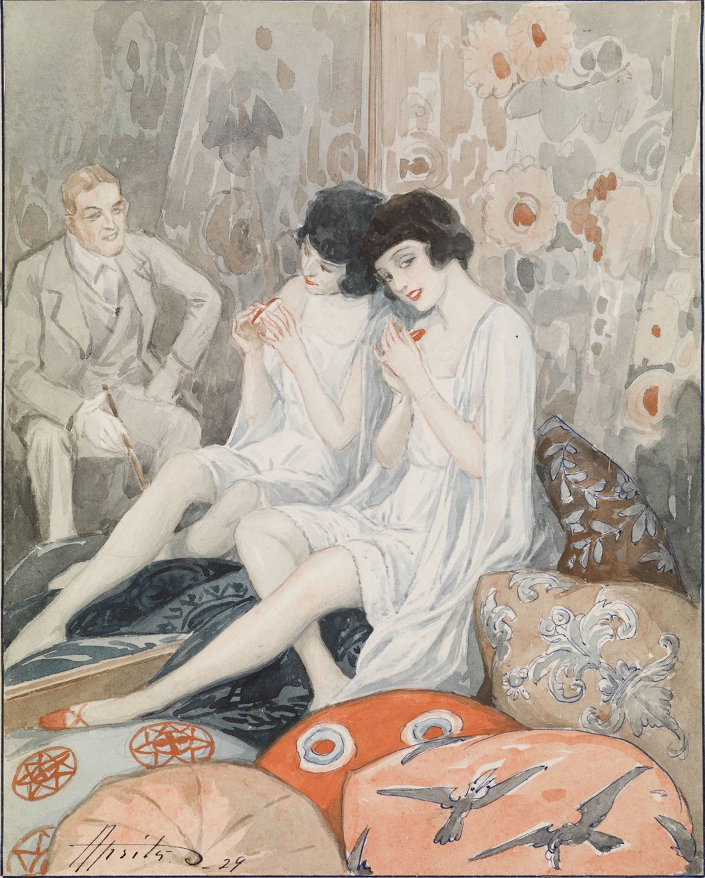 Lady in Her Boudoir, 1929 av Alexander Petrovich Apsit