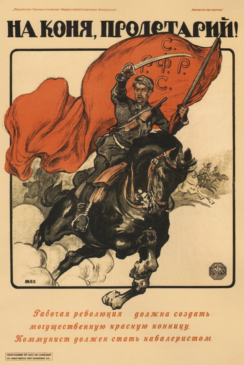 Til hest, proletar! Plakat, 1918 av Alexander Petrovich Apsit