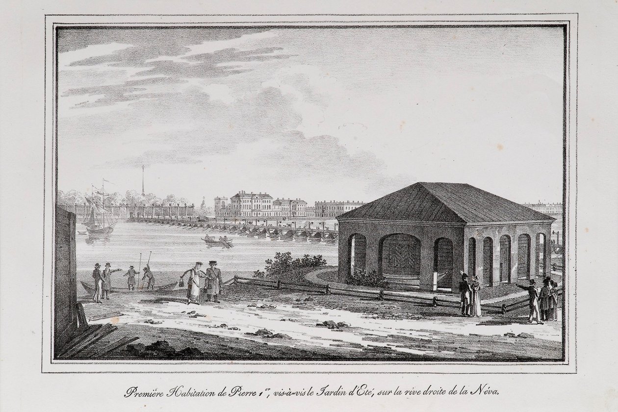 Hytte til Peter den store serien utsikt over St. Petersburg, 1820-årene av Alexander Pluchart