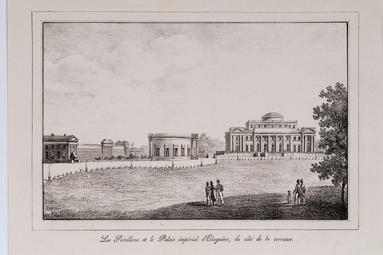 Yelagin-palasset i Saint Petersburg Series Views of Saint Petersburg, 1820-tallet av Alexander Pluchart