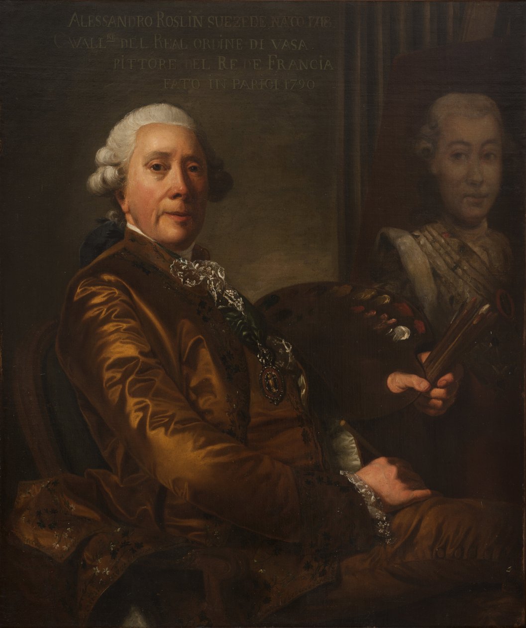 Autoportrett - Selvportrett, av Roslin, Alexander (Alexandre) (1718-1793). Olje på lerret. Mål: 100x85 cm. Nationalmuseum Stockholm av Alexander Roslin