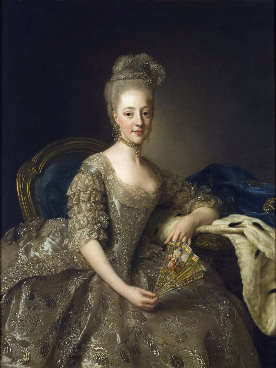 Hedwig-Elisabeth-Charlotte av Schleswig-Holstein-Gottorp - Portrett av Hedwig Elisabeth Charlotte av Holstein Gottorp (1759-1818) - Maleri av Alexander (Alexandre) Roslin (1718-1793) av Alexander Roslin
