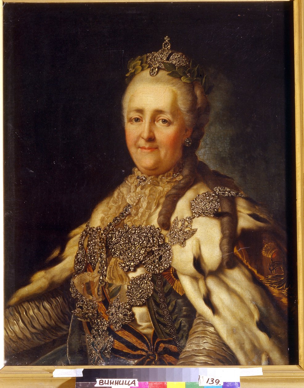 Portrett av keiserinne Katarina II (1729-1796). Maleri av Alexandre Roslin (1718-1793), olje på lerret. Svensk kunst fra 1700-tallet, klassisisme. Regionalt kunstmuseum, Vinnytsia (Ukraina). av Alexander Roslin