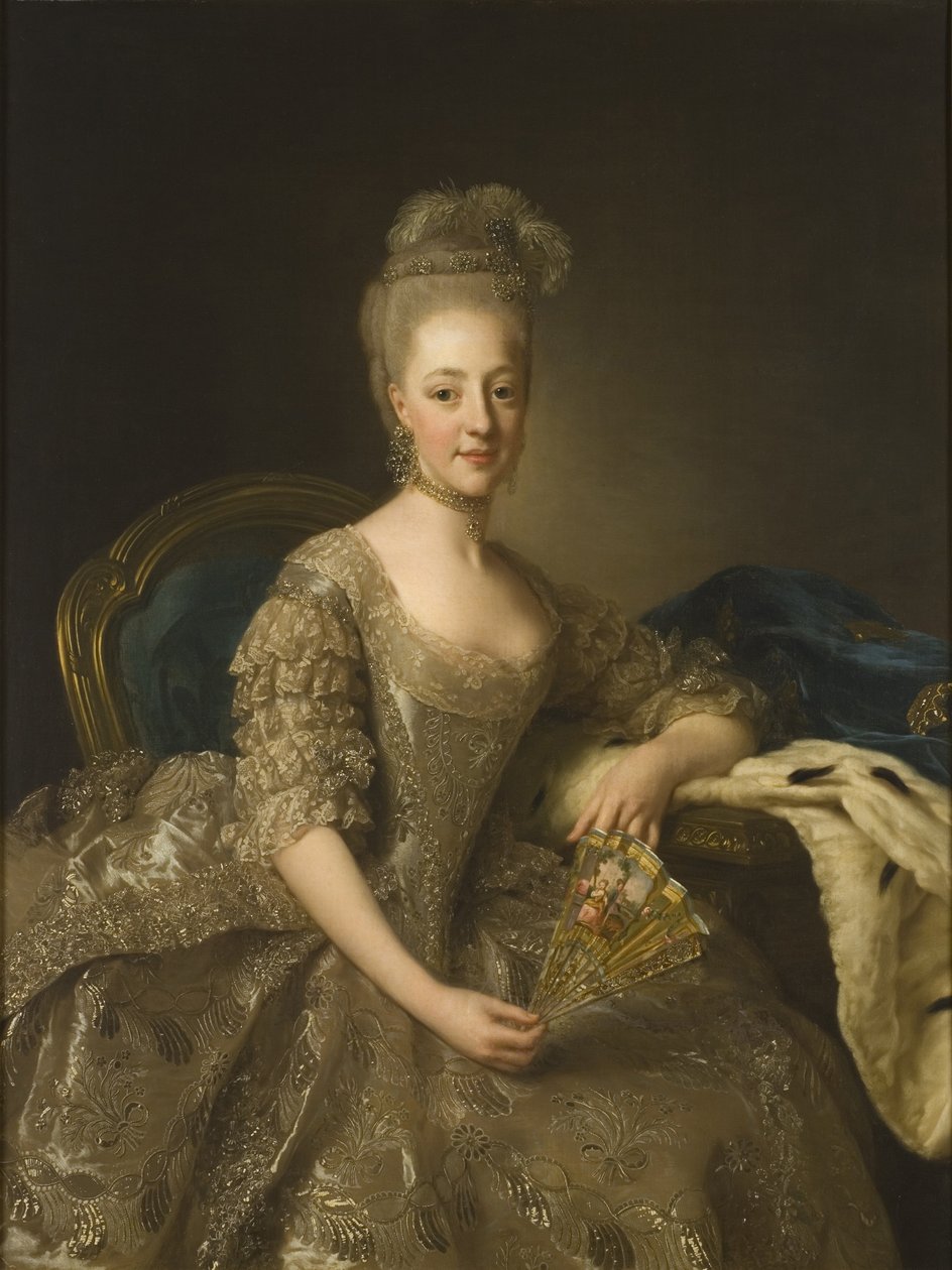 Portrett av Hedwig Elisabeth Charlotte av Holstein-Gottorp 1759-1818, 1774 av Alexander Roslin