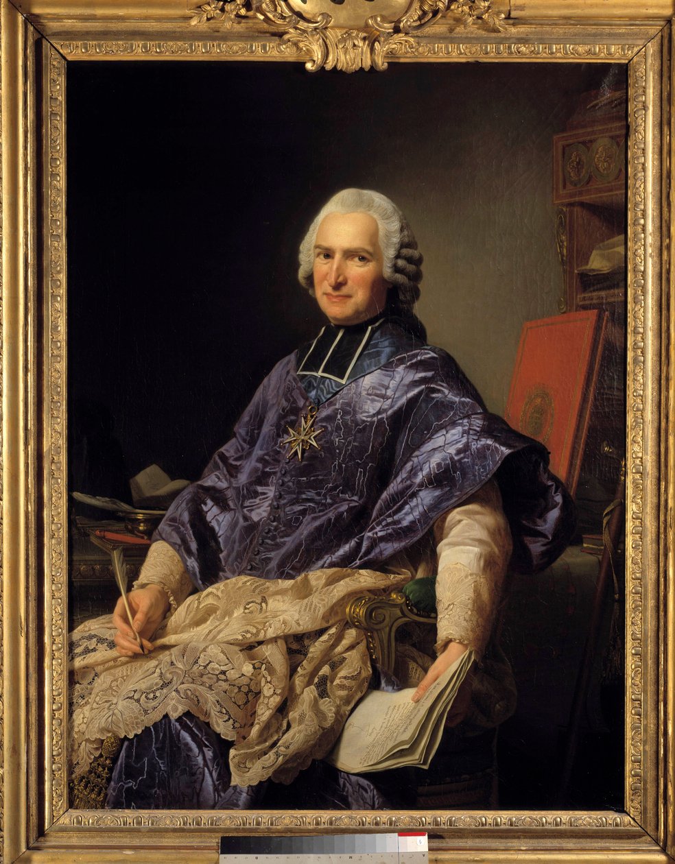 Portrett av Joseph Marie Terray (1715-1778) Abbe of Molesmes, minister Maleri av Alexandre Roslin (1718-1793) 1774 Søn. 1,29x0,97 m. Versailles, musee du Chateau - Portrett av Joseph Marie Terray (1715-1778) abbed av Molesmes, minister. Maleri av Alexa av Alexander Roslin