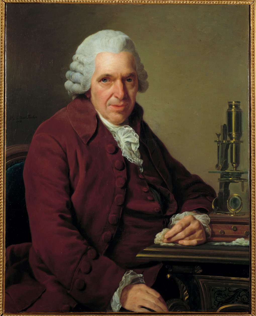 Portrett av Louis Jean Marie Daubenton, dit Daubenton (1716 - 1800), fransk naturforsker. Maleri av Roslin Alexandre (1718 - 1793) Orleans Musee Des Beaux Arts. - Portrett av Louis-Jean-Marie Daubenton, kalt Daubenton av Alexander Roslin