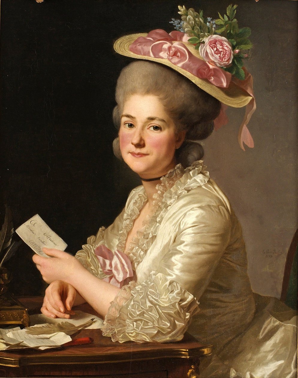 Portrett av Marie Emilie Cuivilliers, født Boucher, 1779 av Alexander Roslin