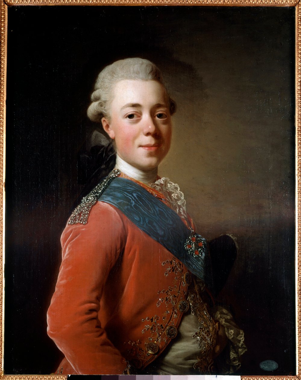 Portrett av Paul I (1754 - 1801), keiser av Russland. Maleri av Alexander Roslin (1718 - 1793) Ec. Saksøkt. av Alexander Roslin