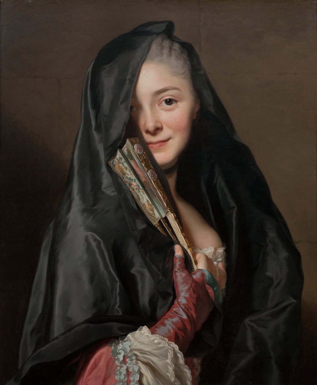 Damen med sløret. Kunstnerens kone, Marie Suzanne Giroust av Alexander Roslin