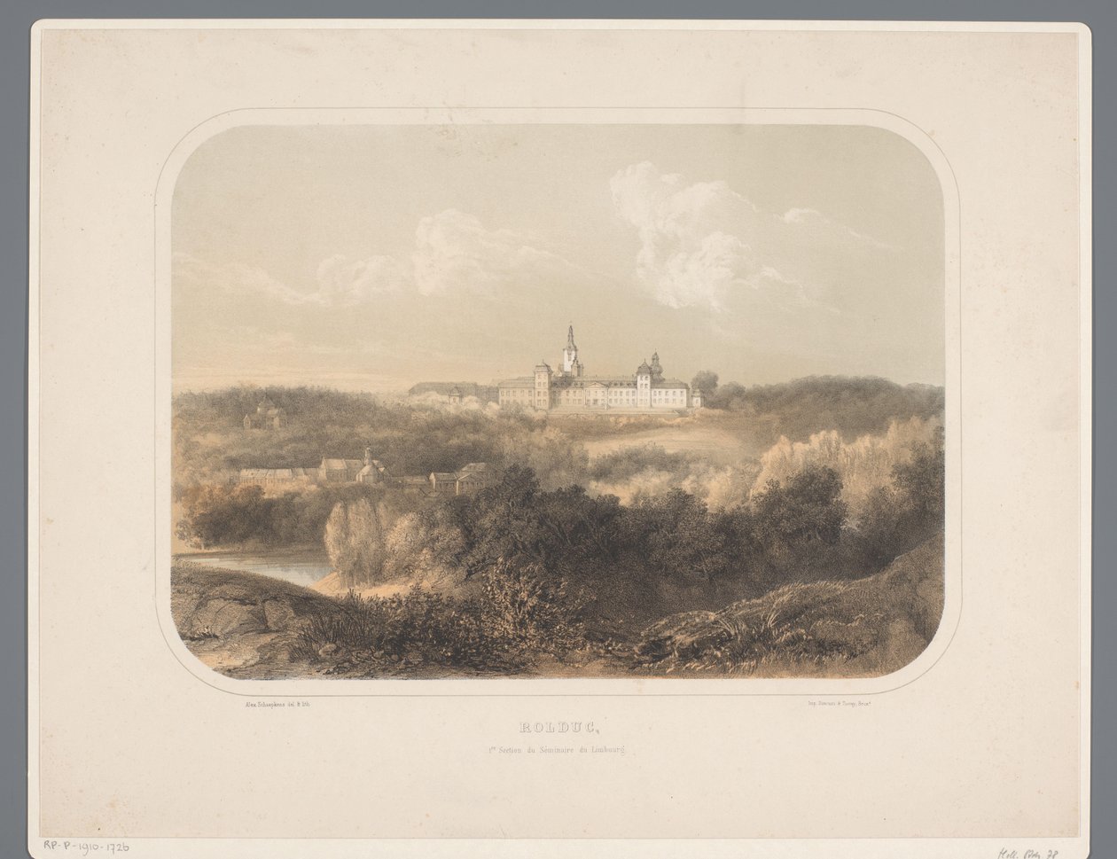 Abdij Rolduc Rolduc, 1. seksjon av Limburg Seminary (tittel på objekt) Rolduc og omgivelsene (serietittel) av Alexander Schaepkens