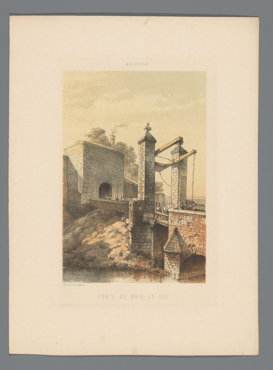 Bosch gate i Maastricht Porte de Bois-le-duc (tittel på objekt) Monuments de Maastricht (serietittel) av Alexander Schaepkens