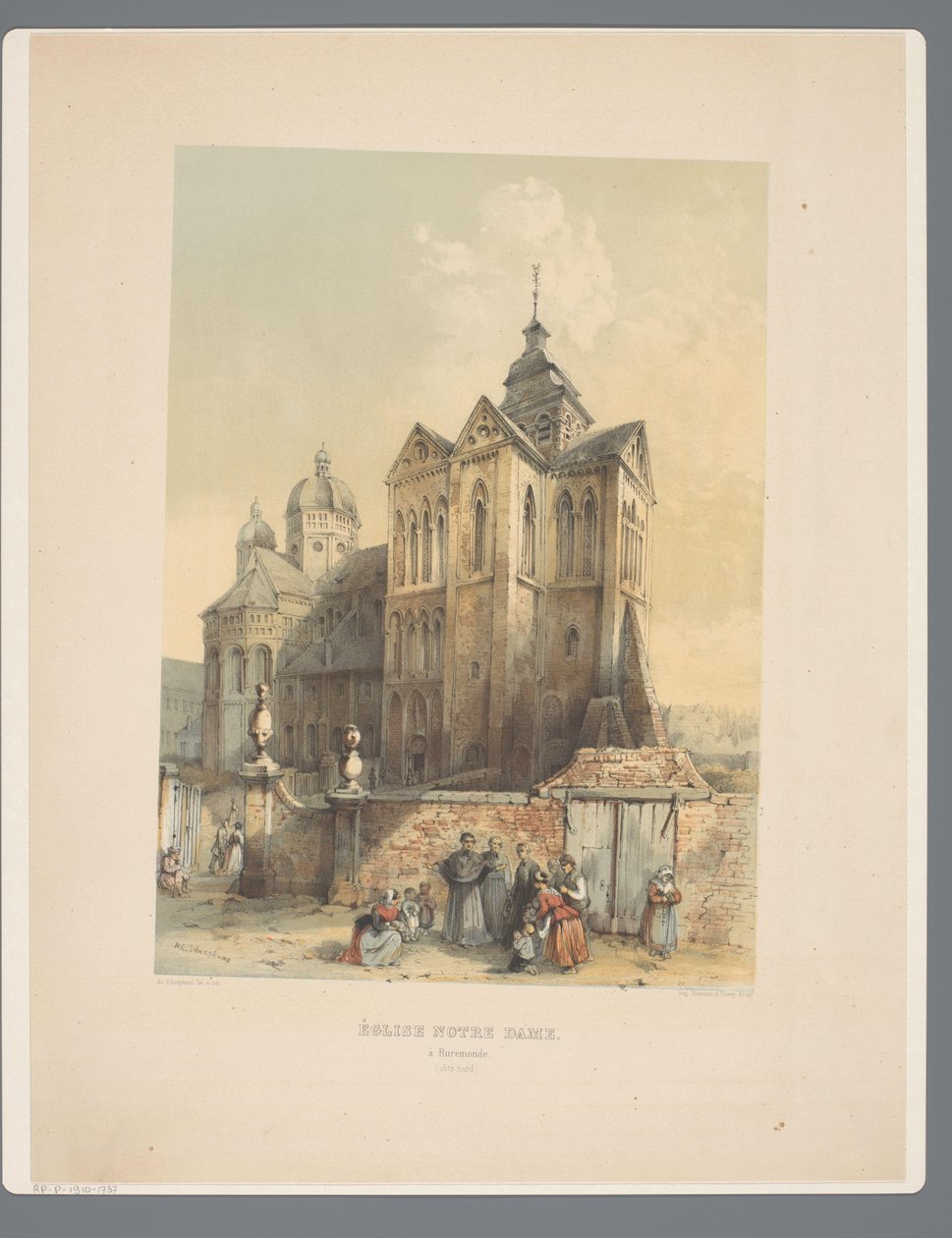 Onze Lieve Vrouwe Munsterkerk te Roermond Vår Frue kirke, i Roermonde (nordkysten). (tittel på objekt) Gamle monumenter for arkitektur fra det ellevte århundre til det trettende århundre i Limburg (serietittel) av Alexander Schaepkens