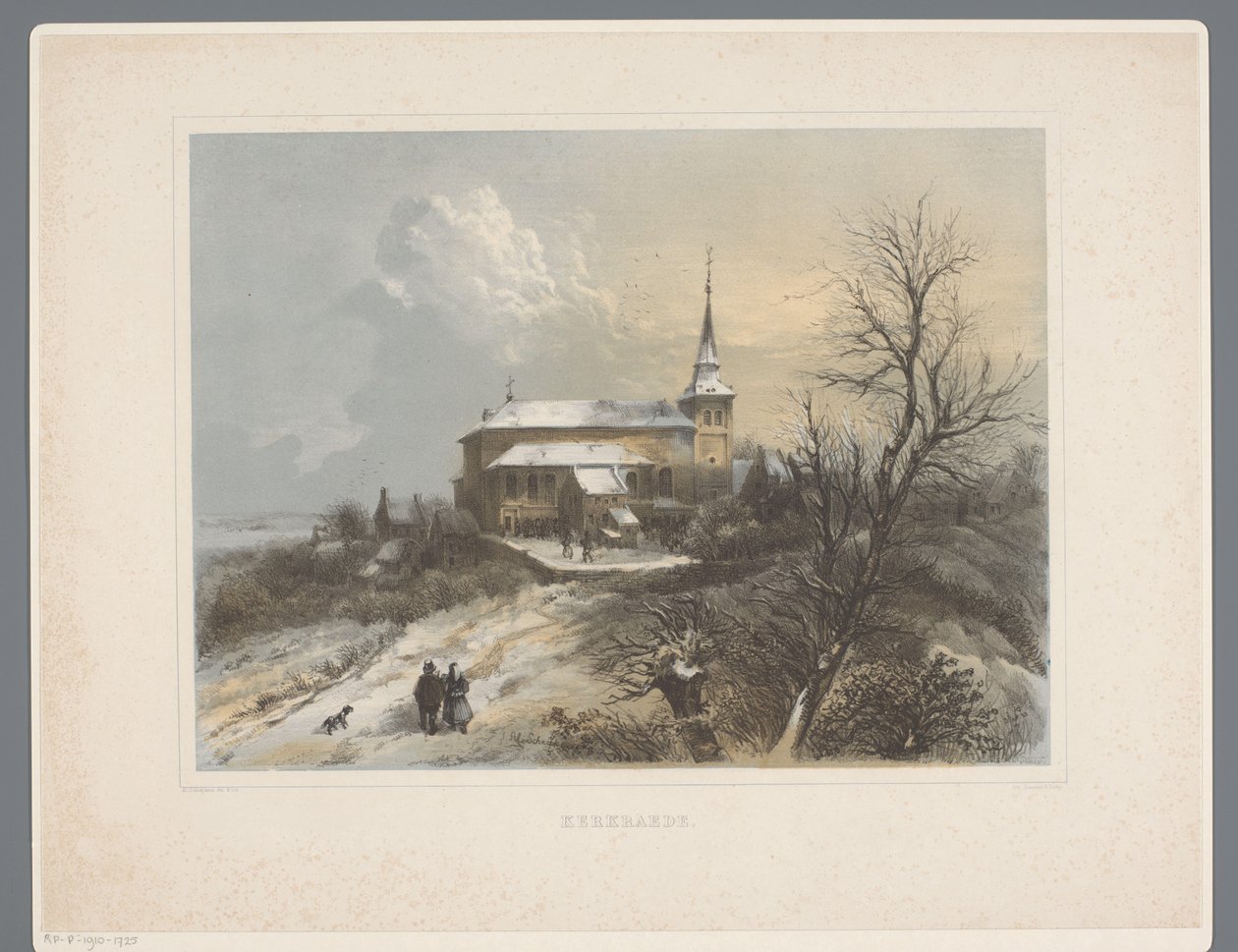 Saint Lambert-kirken i Kerkrade Kerkrade (tittel på objekt) Rolduc et ses environs (serietittel) av Alexander Schaepkens