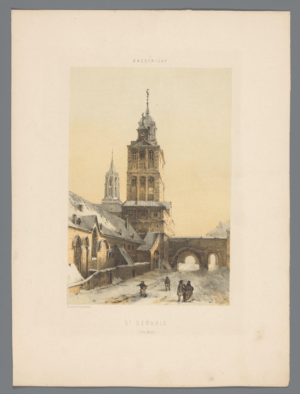Basilikaen Saint Servatius i Maastricht St Servais (Côté Nord) (tittel på objekt) Monuments de Maastricht (serietittel) av Alexander Schaepkens
