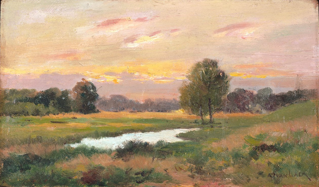 On The Brandywine (olje på lerret) av Alexander Theobald van Laer