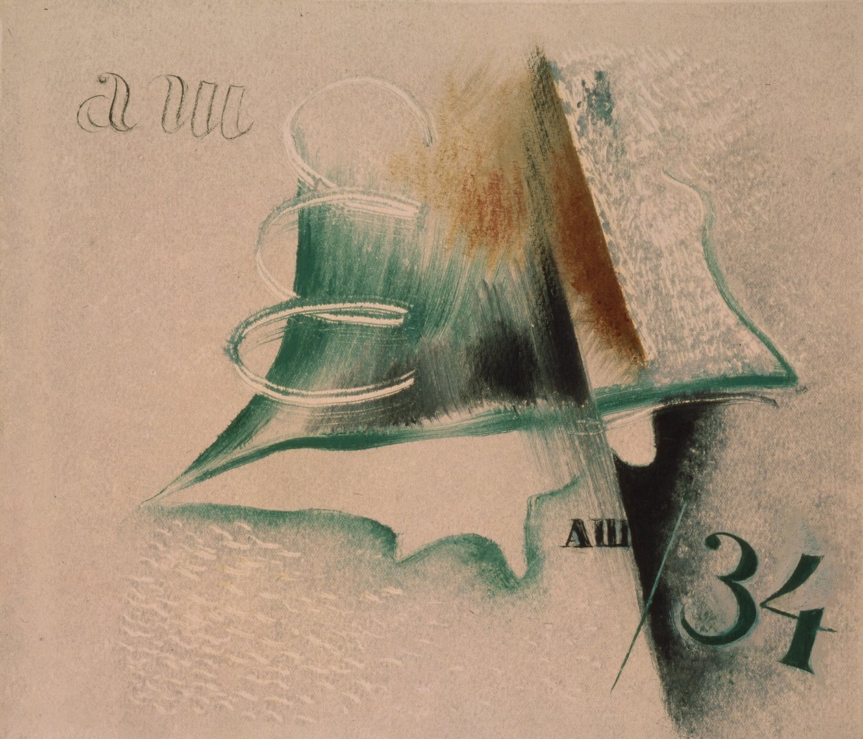 Komposisjon med to bokstaver, 1934 av Alexander Vasilyevich Shevchenko