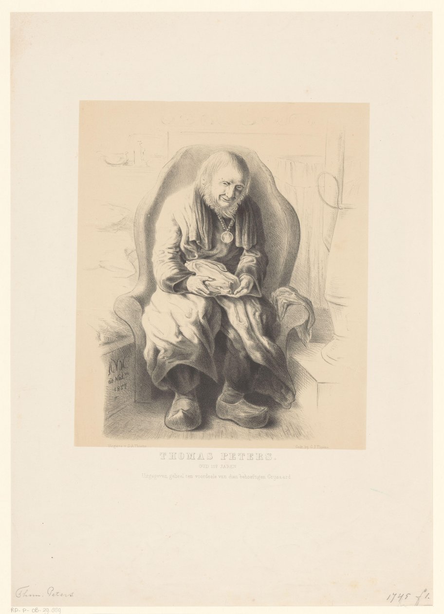 Portrett av Thomas Peters Thomas Peters. Gammel 112 år (tittel på objekt) av Alexander Ver Huell