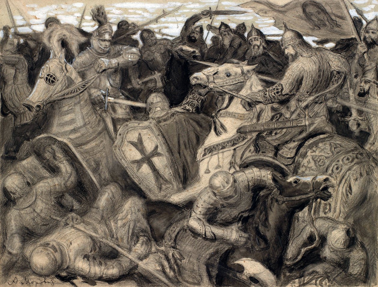 ""Alexander Nevsky"" Scene de bataille a l