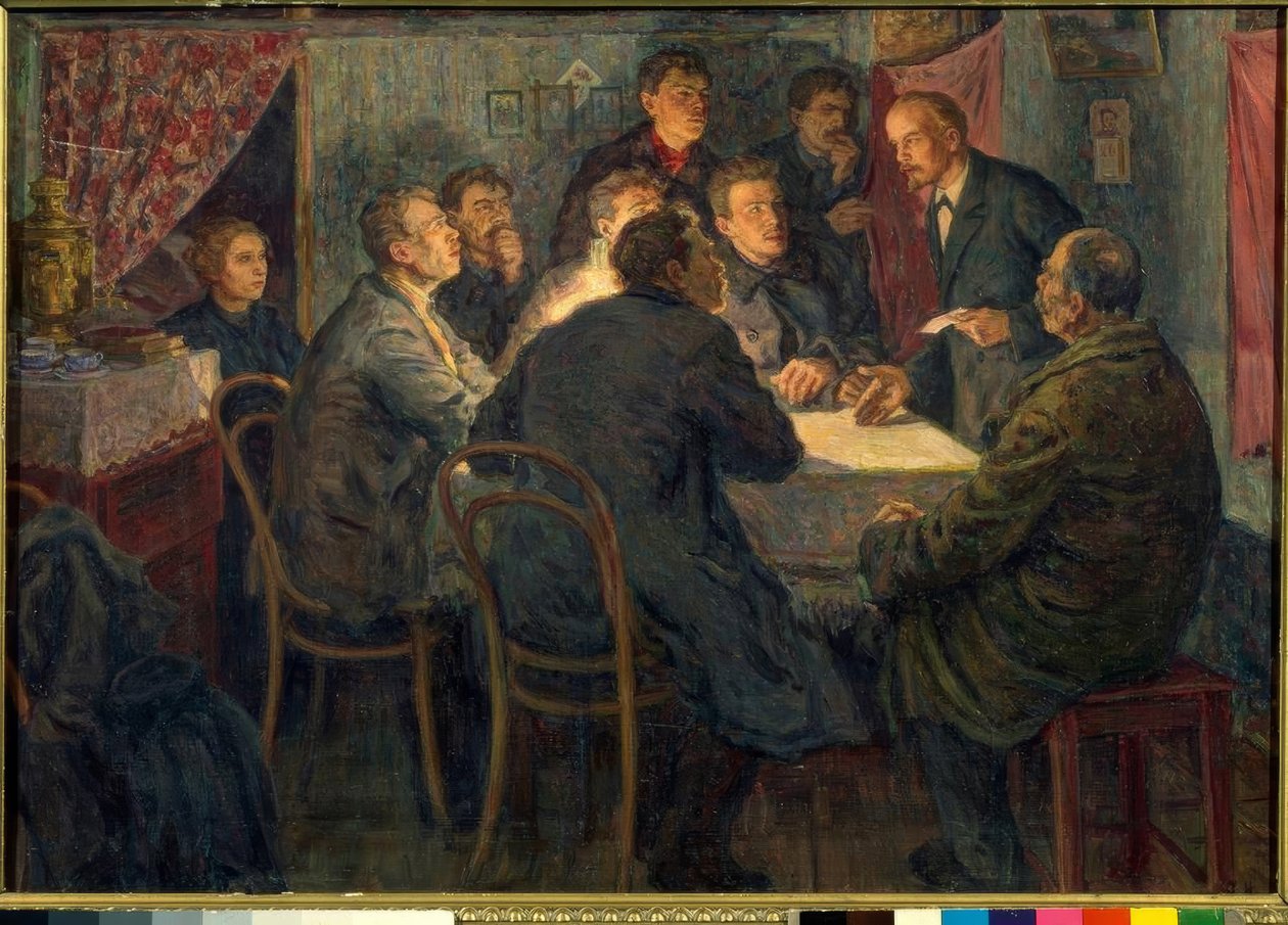 VI Lenin som leder for det marxistiske kurset i Petersburg av Alexander Viktorowitsch Morawow