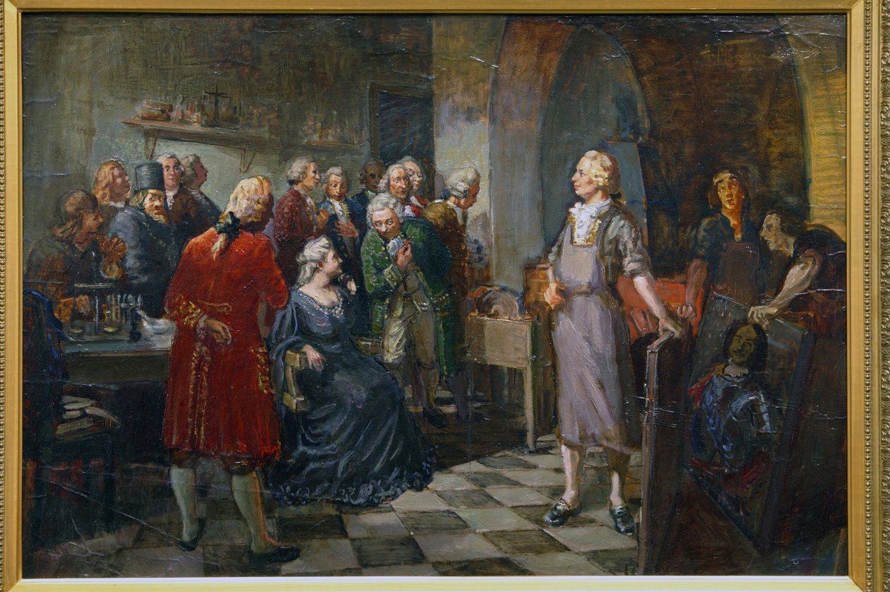 Keiserinne Elizabeth av Russland besøker M.Lomonosov av Alexander Vladimirovich Makovsky