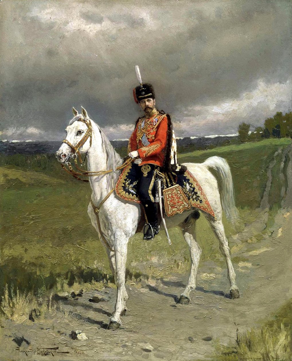 Portrett av keiser Nicholas II 1868-1918, 1907. av Alexander Vladimirovich Makovsky