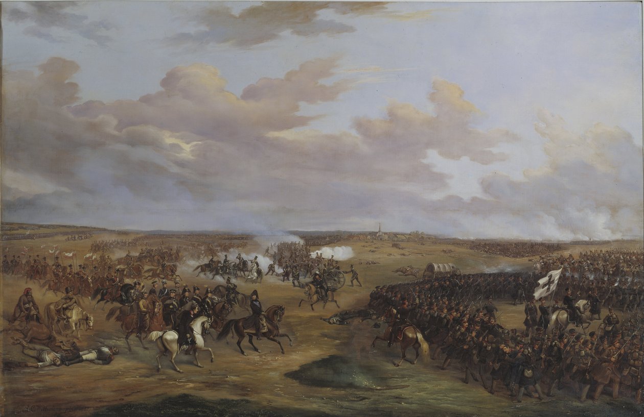 Slaget ved Dennewitz (Tyskland), 6. september 1813 - Slaget ved Dennewitz 6. september 1813, av Wetterling, Alexander (1796-1858). Olje på lerret av Alexander Wetterling