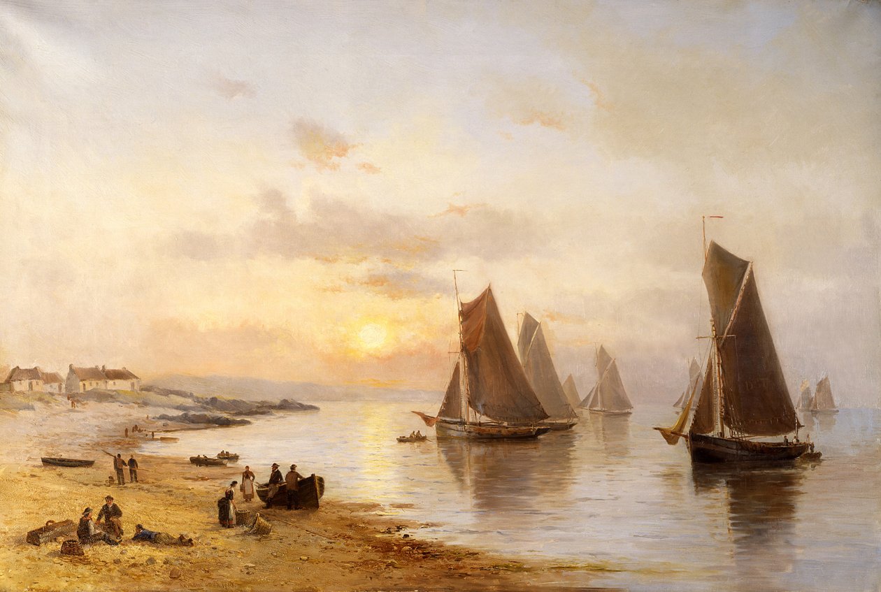 Når båtene kommer hjem, Skerries Beach, kveld av Alexander Williams