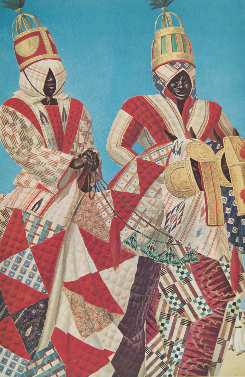 Cavaliers Djerma (Niamey), fra Drawings and Paintings of Africa, henrettet under Citroen Center Africa-ekspedisjonen, andre Haardt Audouin-Dubreuil-oppdraget, pub. Paris, 1927 av Alexander Yakovlev