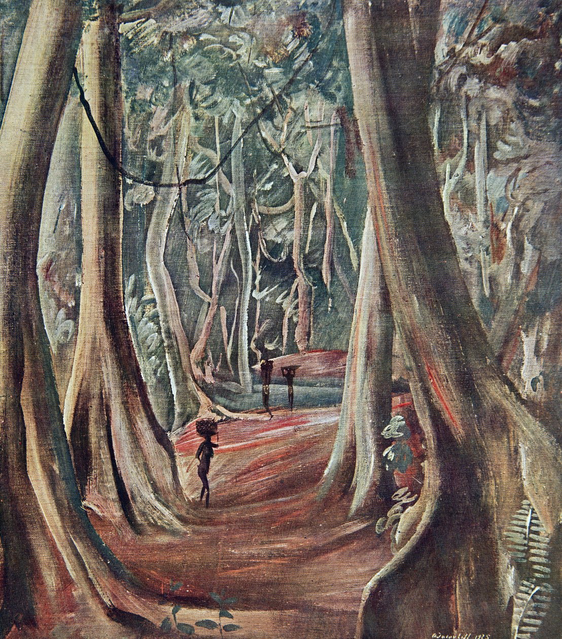 I den store skogen, fra Drawings and Paintings of Africa, utført under Citroen Center Africa-ekspedisjonen, andre Haardt Audouin-Dubreuil-oppdraget, pub. Paris, 1927 av Alexander Yakovlev