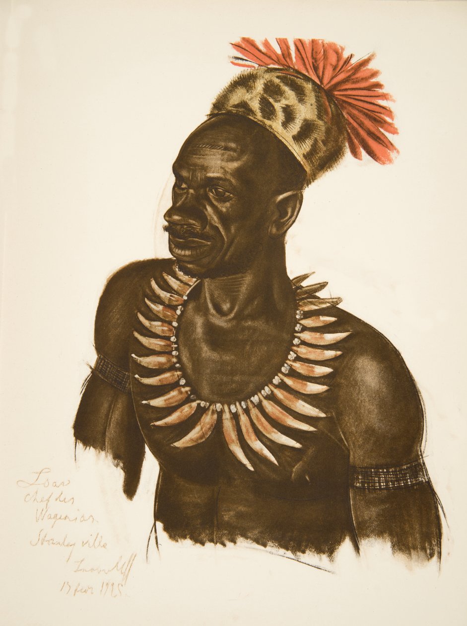 Louaho, kokk Wagenia (Stanleyville), fra Drawings and Paintings of Africa, henrettet under Citroen Center Africa-ekspedisjonen, andre Haardt Audouin-Dubreuil-oppdraget, pub. Paris, 1927 (farge opplyst av Alexander Yakovlev