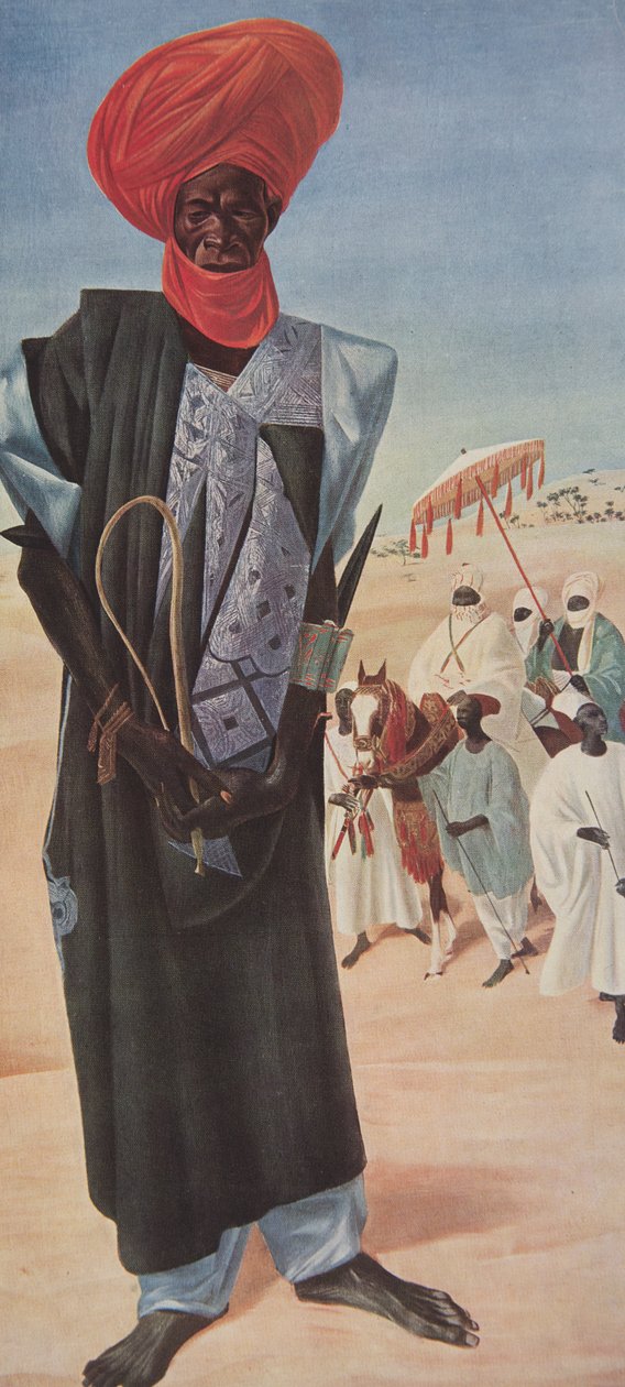 Magemma, leder for rytterne til Sultan Sery ussa av Maradi, territoriet til Niger, fra Drawings and Paintings of Africa, henrettet under Citroen Center Africa-ekspedisjonen, andre Haardt Aud-oppdrag av Alexander Yakovlev
