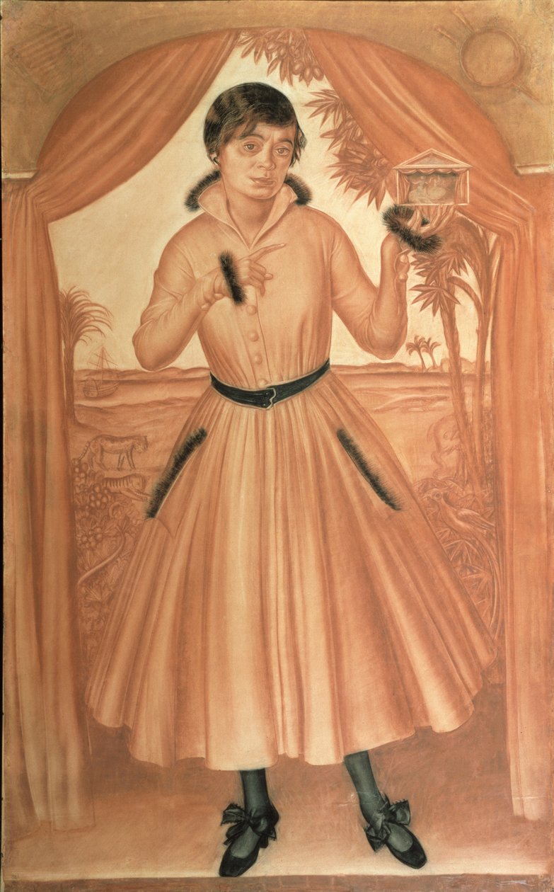 Portrett av kunstnerens kone, ca. 1917 av Alexander Yevgenyevich Yakovlev