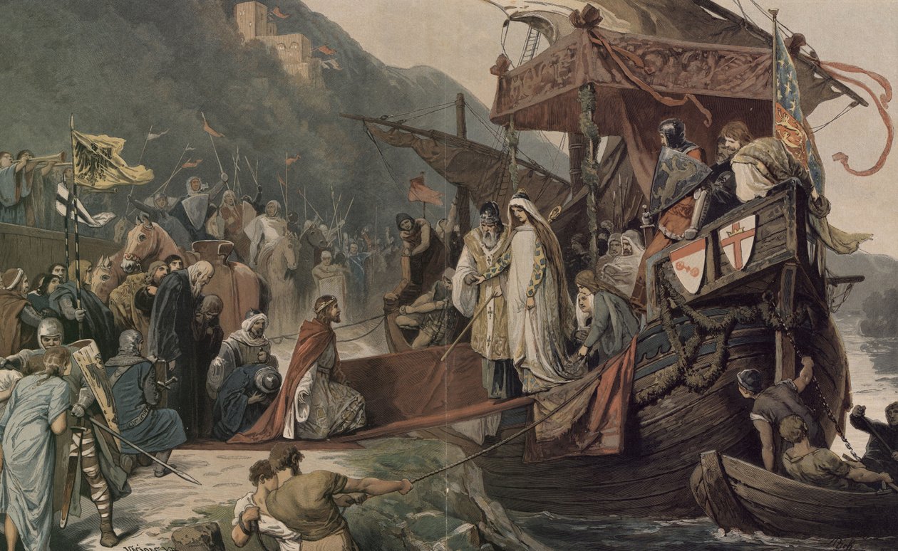 Keiser Frederick II mottar i Stolzenfels sin brud Isabella av Alexander Zick