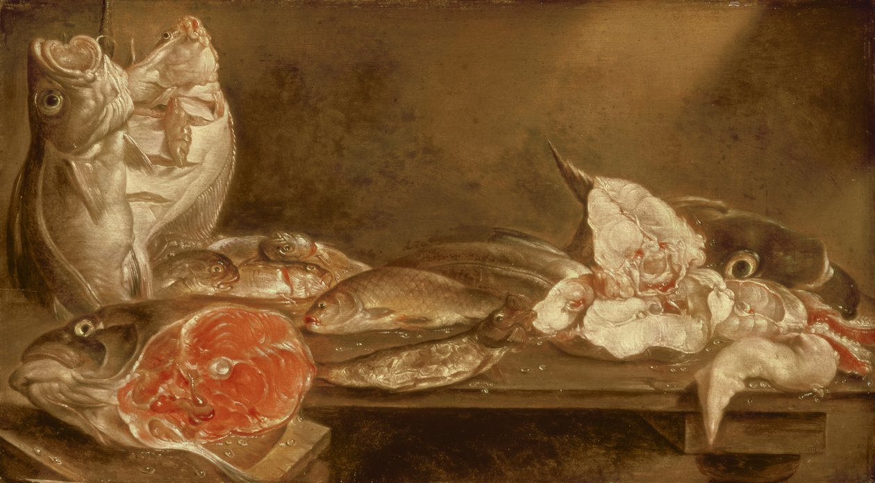 Stilleben med fisk, 1640 av Alexander van Adriaenssen