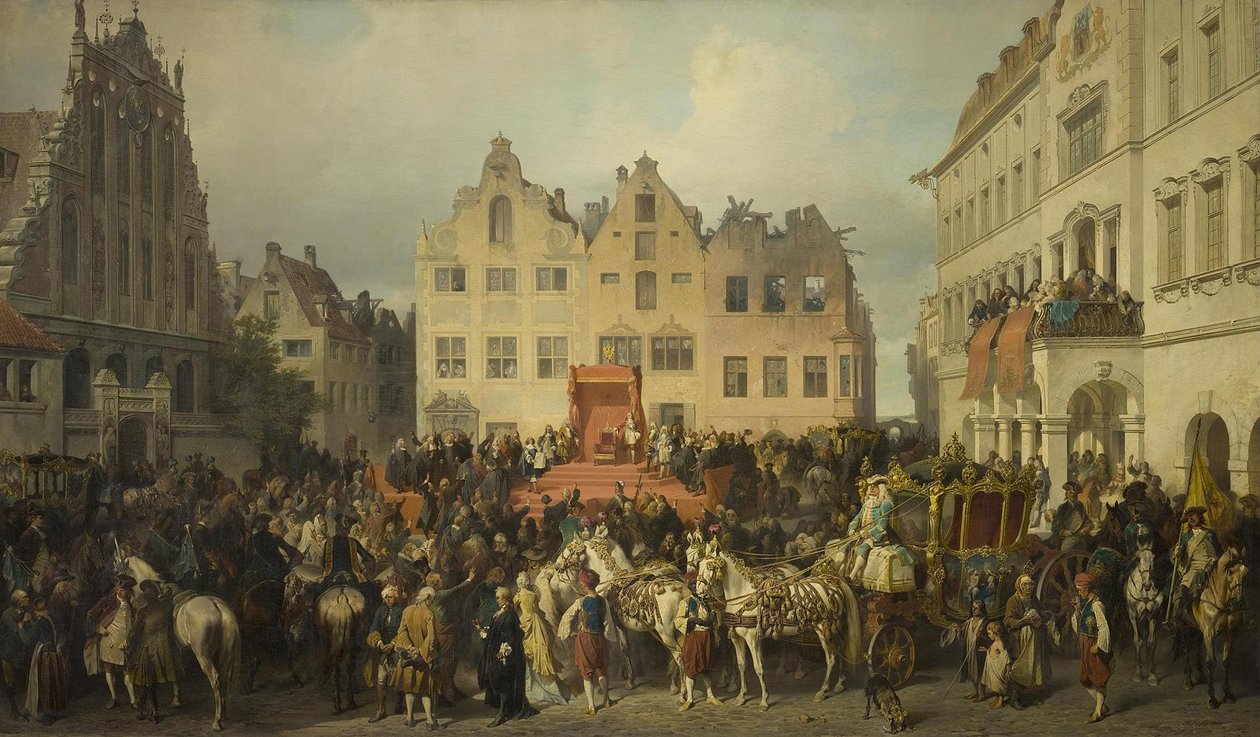 Riga sverget troskap til Peter den store, 1710, 1868 av Alexander von Kotzebue