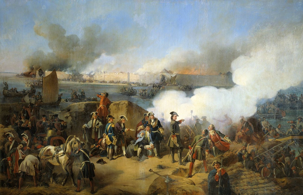 Storming av den svenske Nöteburg-festningen av russiske tropper, 11. oktober 1702 1846. av Alexander von Kotzebue