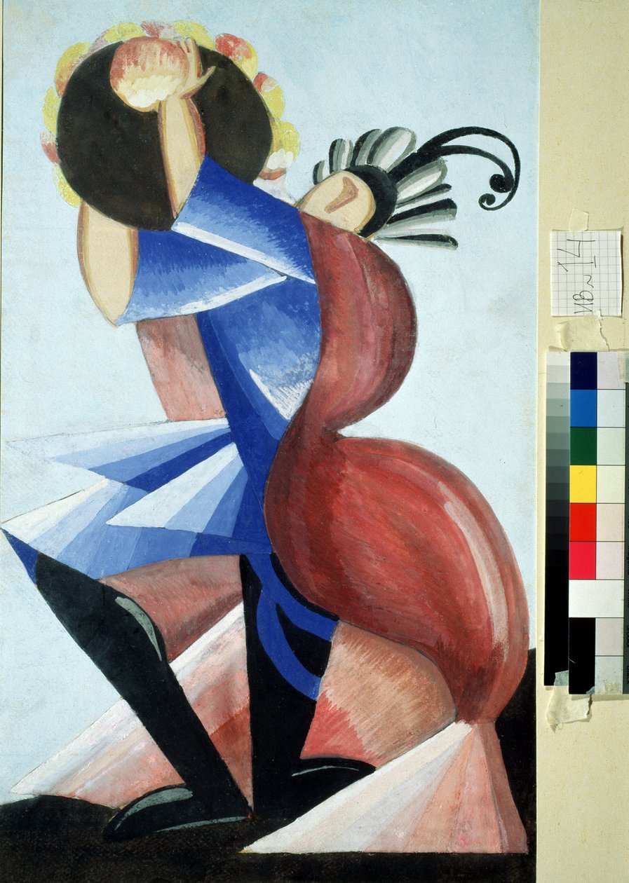 Teaterkostyme for stykket ""Romeo og Julie"" av William Shakespeare. Gouache av Alexandra Alexandrovna Exter (1882-1949) 1921 State A. Radishchev Art Museum, Saratov av Alexandra Alexandrowna Exter