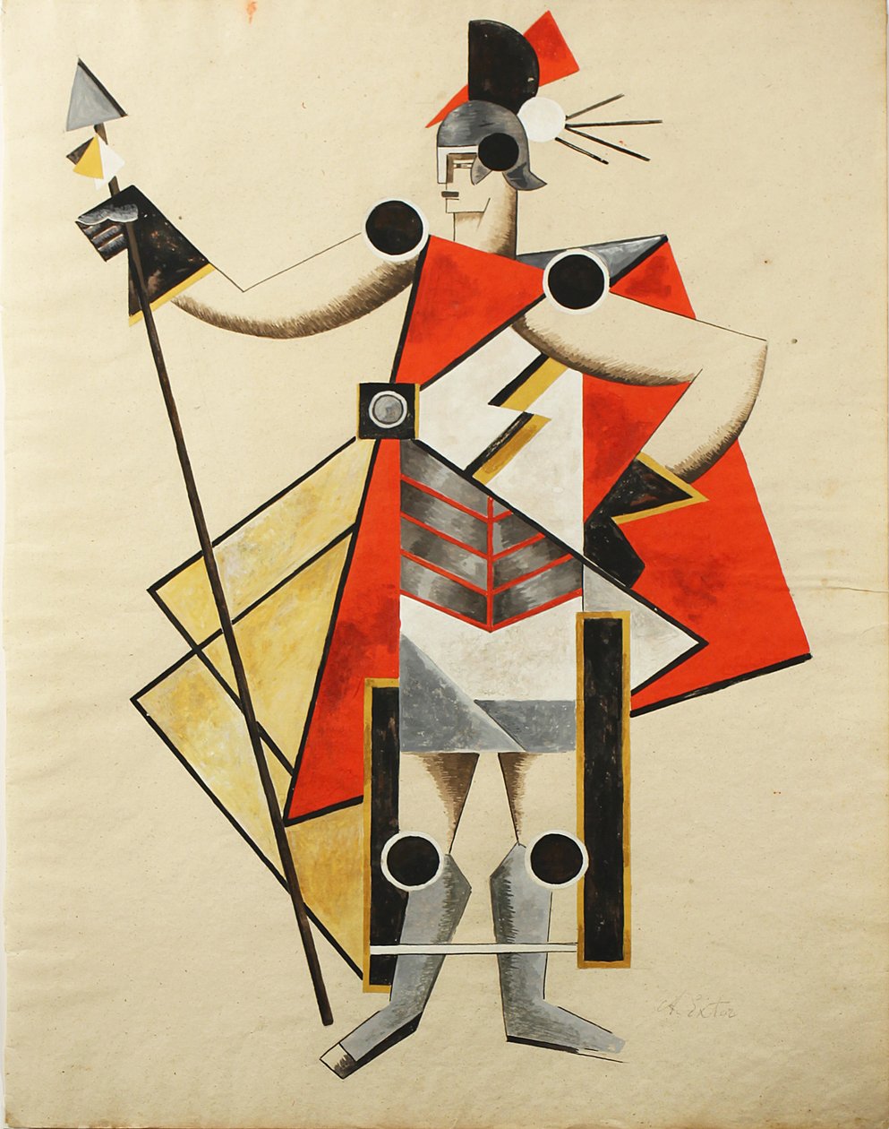 Kostymedesign for stykket The Invisible Lady, 1924 av Alexandra Alexandrowna Exter