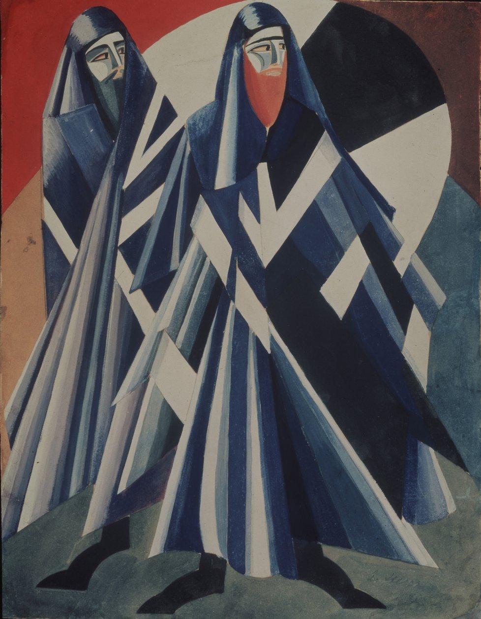 jøder. Kostymedesign for teaterstykket Salomé av O. Wilde, 1917 av Alexandra Alexandrowna Exter