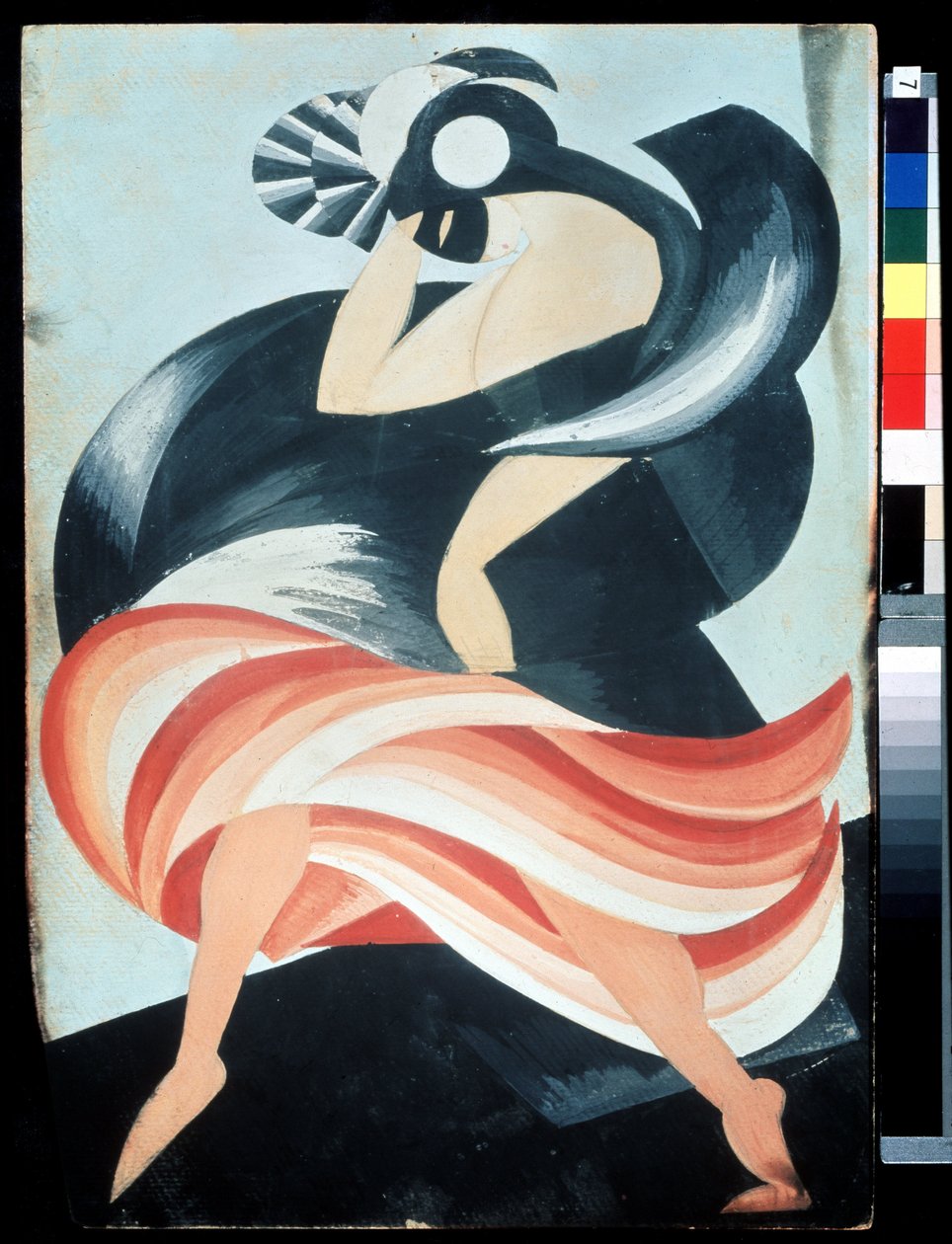 ""Female mask"" Kostyme for en karakter fra stykket ""Romeo and Juliet"" av William Shakespeare. Gouache av Alexandra Alexandrovna Exter (1882-1949) 1921 State Central A. Bakhrushin Theatre Museum, Moskva, Russland av Alexandra Alexandrowna Exter