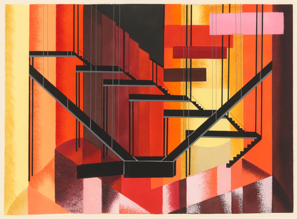 Naturskjønn design fra porteføljen Décors de Théâtre, 1930. av Alexandra Alexandrowna Exter